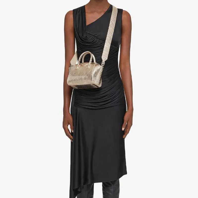 Givenchy Antigona Calfskin Shoulder Bag Crossbody Bag Handbag Mini Women's Dust Gold & Natural Beige-6