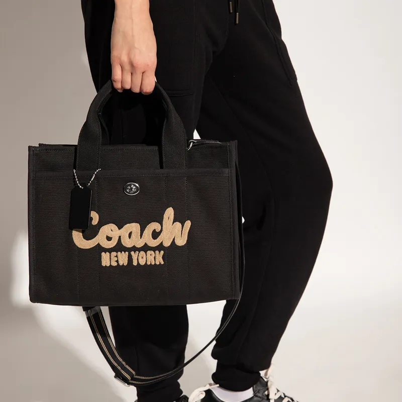 COACH Cargo Fabric Canvas Bag Shoulder Bag Crossbody Bag Handbag Regular Women's Black-4
