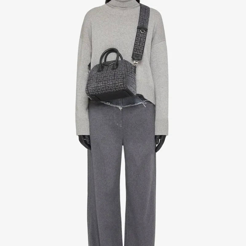 GIVENCHY Antigona Fabric Shoulder Bag Crossbody Bag Handbag Mini Women's Dark Gray-6