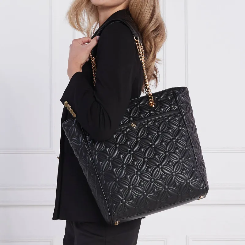 MICHAEL KORS Leather Tote Bag Shopping Bag Shoulder Bag Handbag Women's Black-4