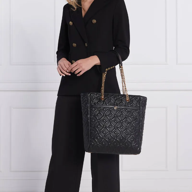 MICHAEL KORS Leather Tote Bag Shopping Bag Shoulder Bag Handbag Women's Black-3