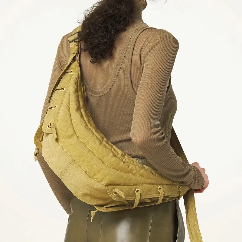 Lemaire Polyamide Handbag, Shoulder Bag, Crossbody Bag Trumpets Unisex Ochre Mustard-4