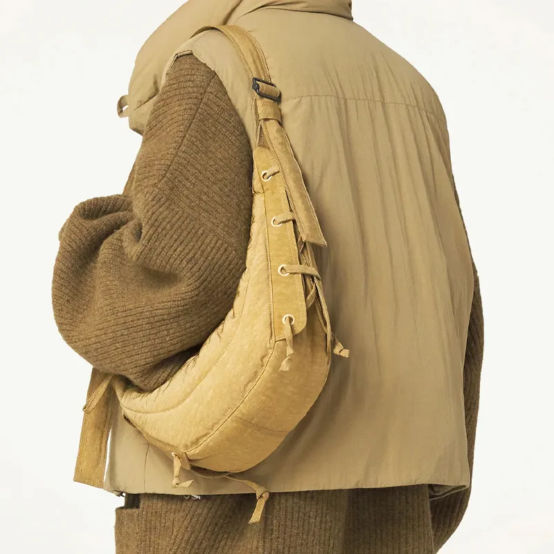 Lemaire Polyamide Handbag, Shoulder Bag, Crossbody Bag Trumpets Unisex Ochre Mustard-3