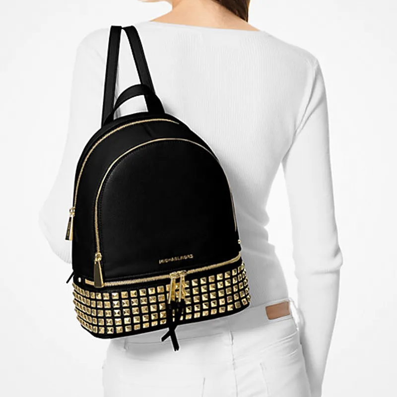 MICHAEL KORS Cow Leather Backpack Medium Size Women's Black-4