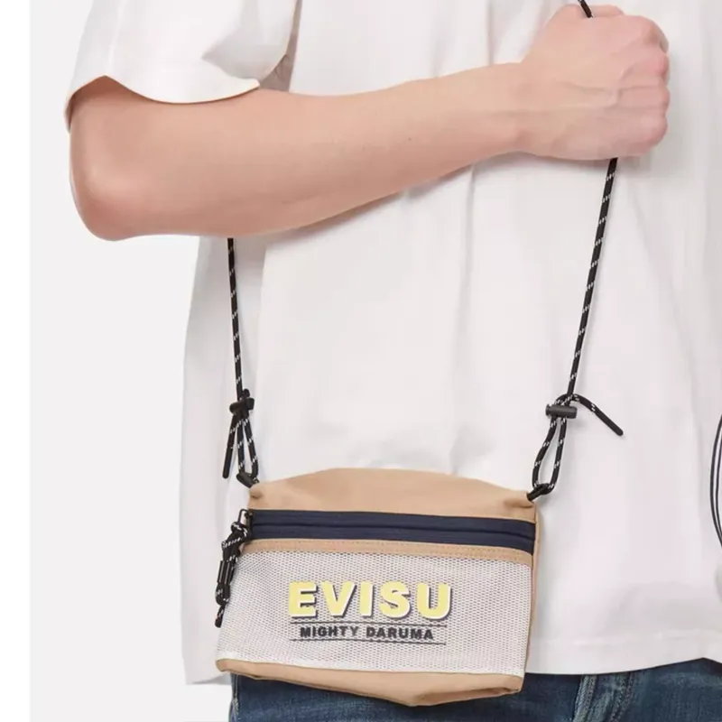 EVISU Cotton, Polyester, Elastane Shoulder Bag, Crossbody Bag Men's White Blue Yellow Multicolor-2