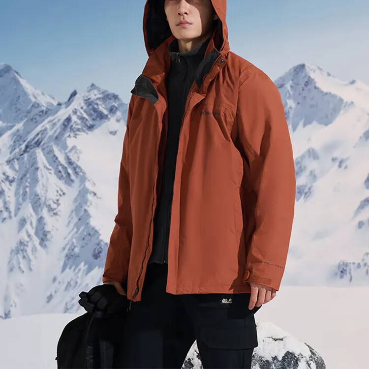 Columbia Waterproof, Windproof, Abrasion Resistant, Thermal Windbreaker Jacket Men's Dark Red-5
