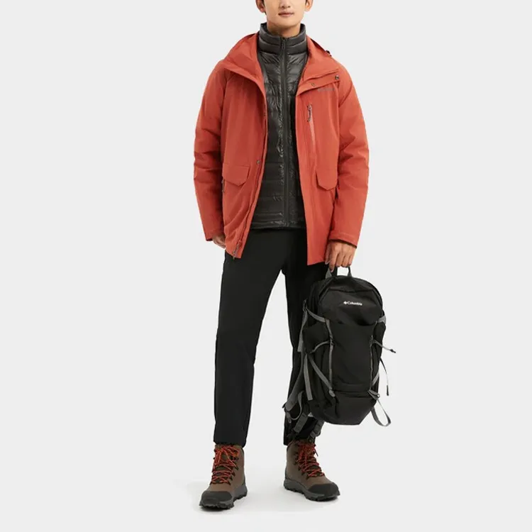 Columbia Windbreaker Jackets Men Red-1