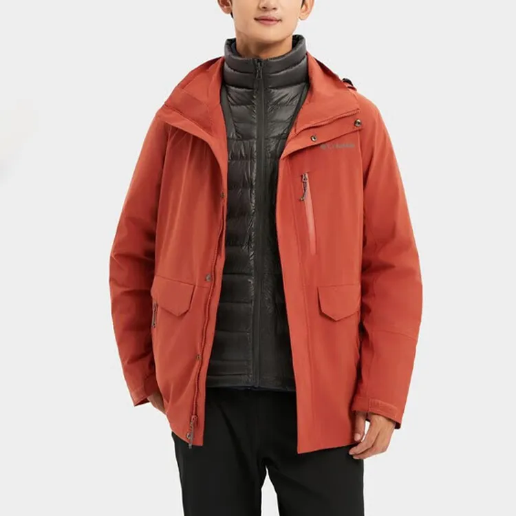 Columbia Windbreaker Jackets Men Red-2