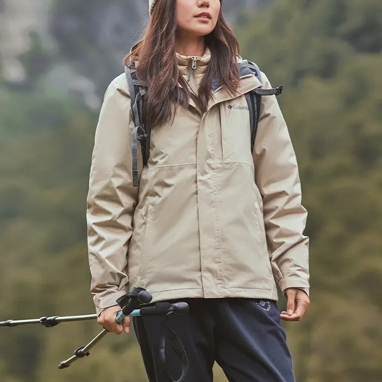 Columbia Waterproof And Windproof To Keep Warm Windbreaker Jacket Unisex Ecru-3