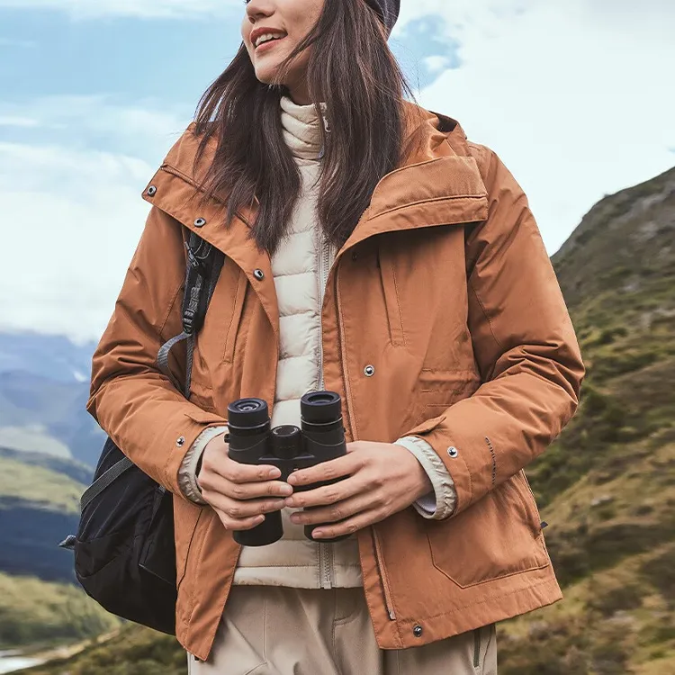 Columbia Waterproof And Windproof To Keep Warm Windbreaker Jacket Women's Brown-5