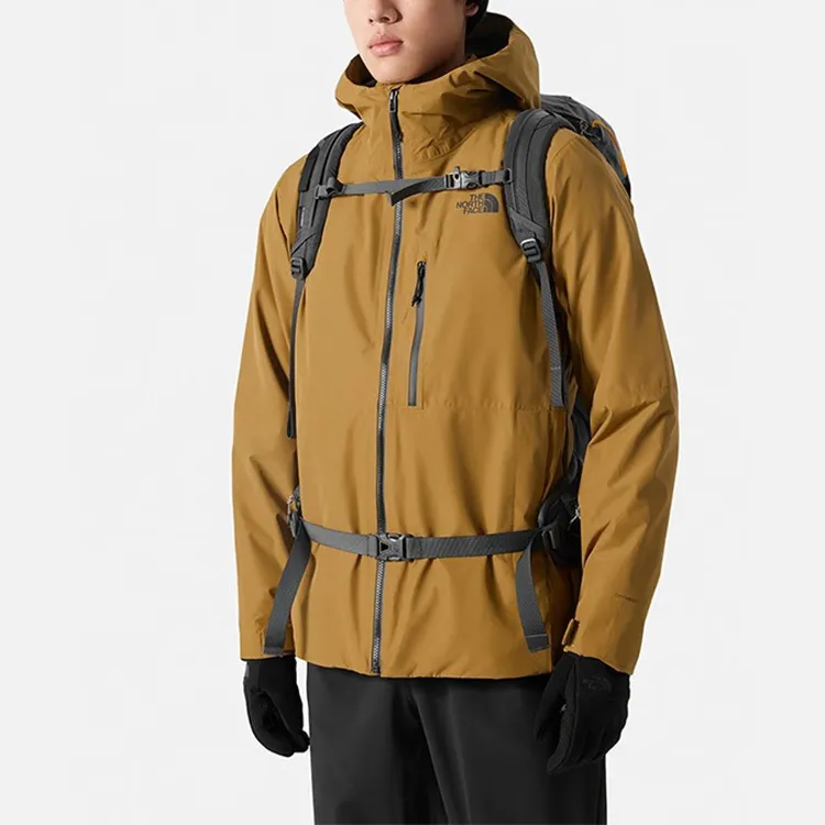 THE NORTH FACE TABLE Waterproof, Windproof, Thermal, And Breathable Windbreaker Jacket Men's Brown-3