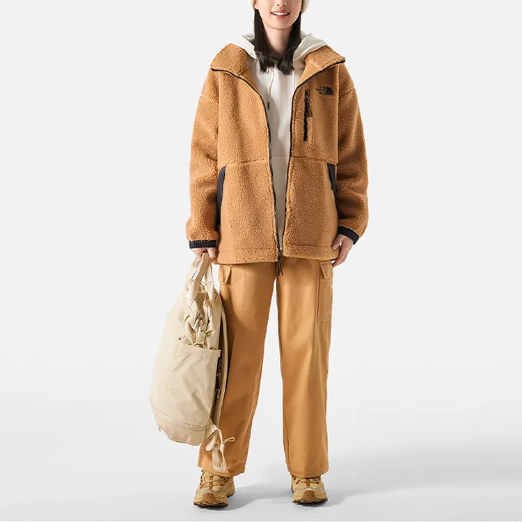 THE NORTH FACE Nuptse Velvet Jackets Women's Khaki-1
