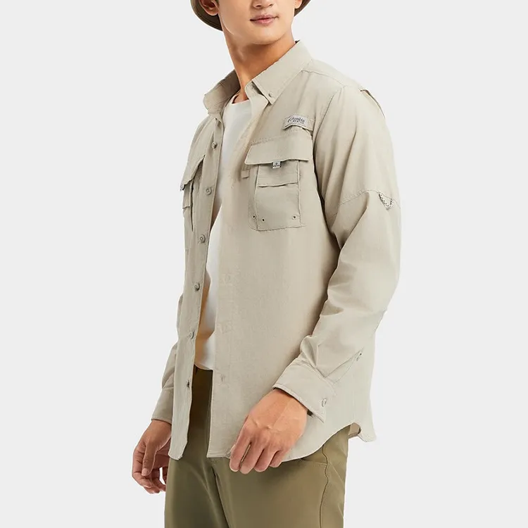 Columbia PFG Shirts Unisex Ecru-3