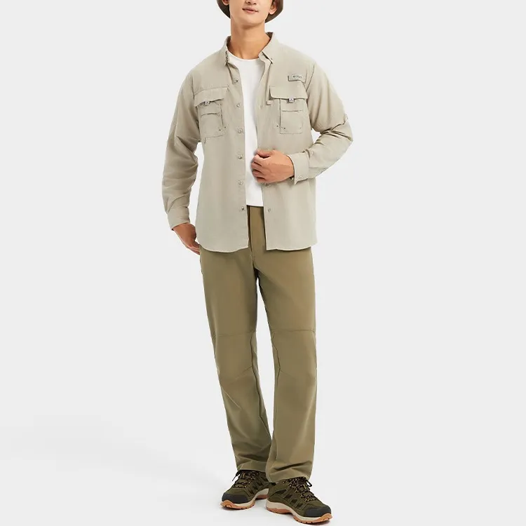 Columbia PFG Shirts Unisex Ecru-1