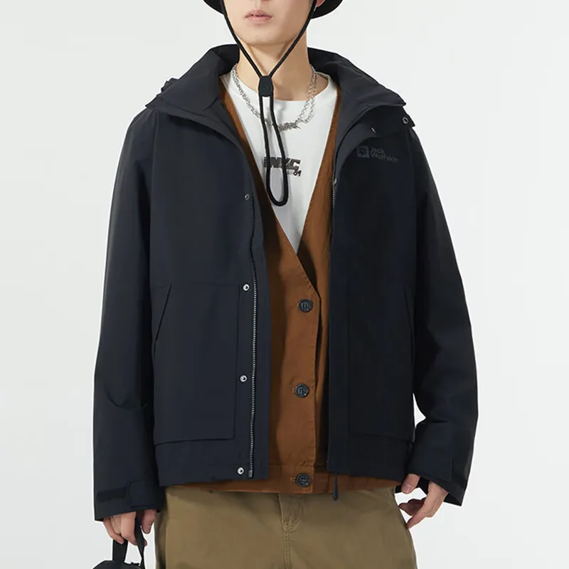 Jack Wolfskin Waterproof And Windproof Windbreaker Jacket Men's-6
