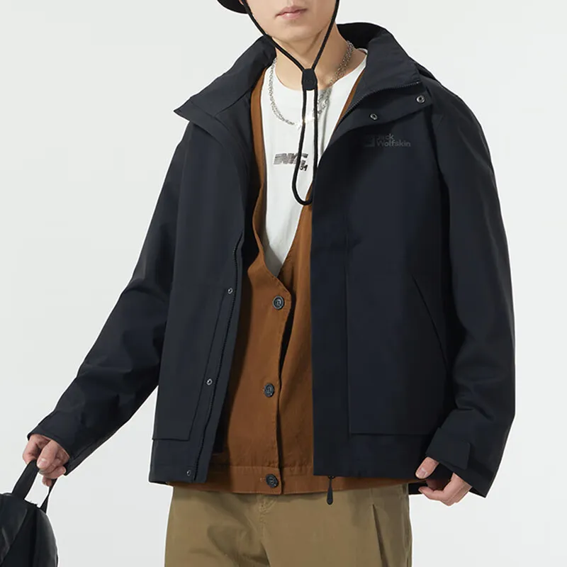 Jack Wolfskin Waterproof And Windproof Windbreaker Jacket Men's-9