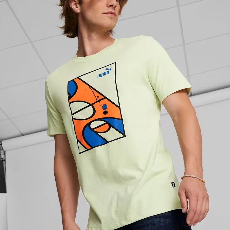 PUMA Hoops Court T-Shirts Men Light Green-3