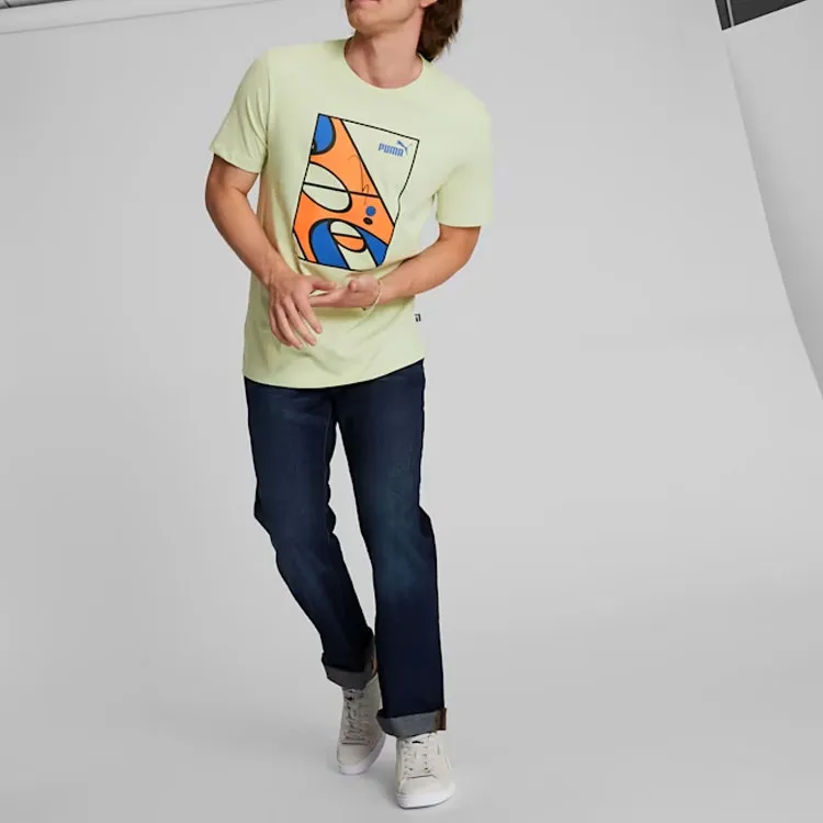 PUMA Hoops Court T-Shirts Men Light Green-2