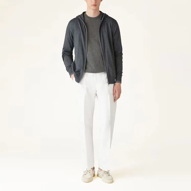 Loro Piana Hood Leasure Bomber Jackets & Coats Men's Gray-2