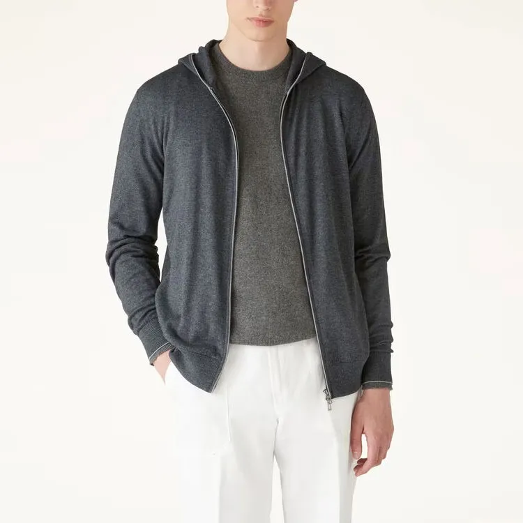 Loro Piana Hood Leasure Bomber Jackets & Coats Men's Gray-4