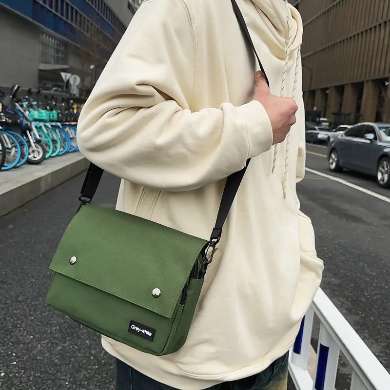 Gerlanx Canvas Shoulder Bag Unisex Yellow & Green/Green/Black-7