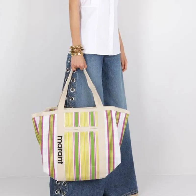 ISABEL MARANT Darwen Nylon Tote Bag Shopping Bag Shoulder Bag Handbag Women's Yellow/Multicolor-4