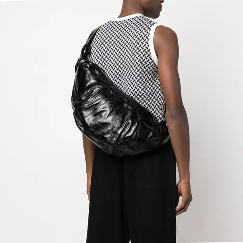Lemaire Cotton Shoulder Bag, Crossbody Bag Tubas Women's Black-4