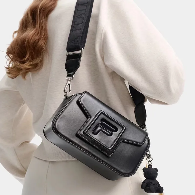 FILA Polyurethane Crossbody Bags Regular Women's Black-3