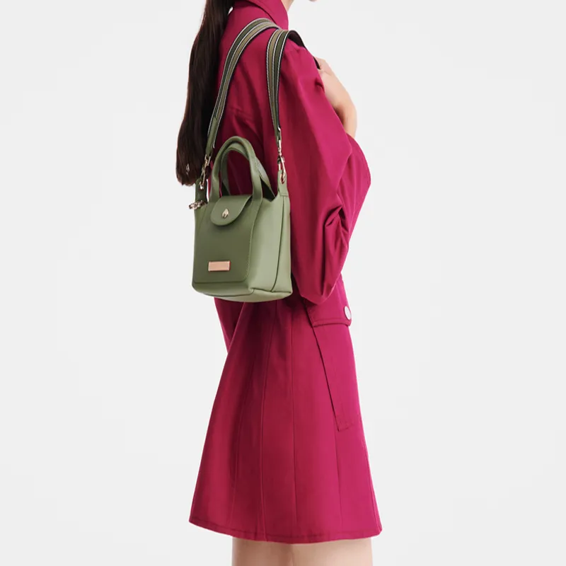 LONGCHAMP Le Pliage Xtra Cow Leather Dumpling Bag One Shoulder Handbag Mini Women's Laurel Green-4
