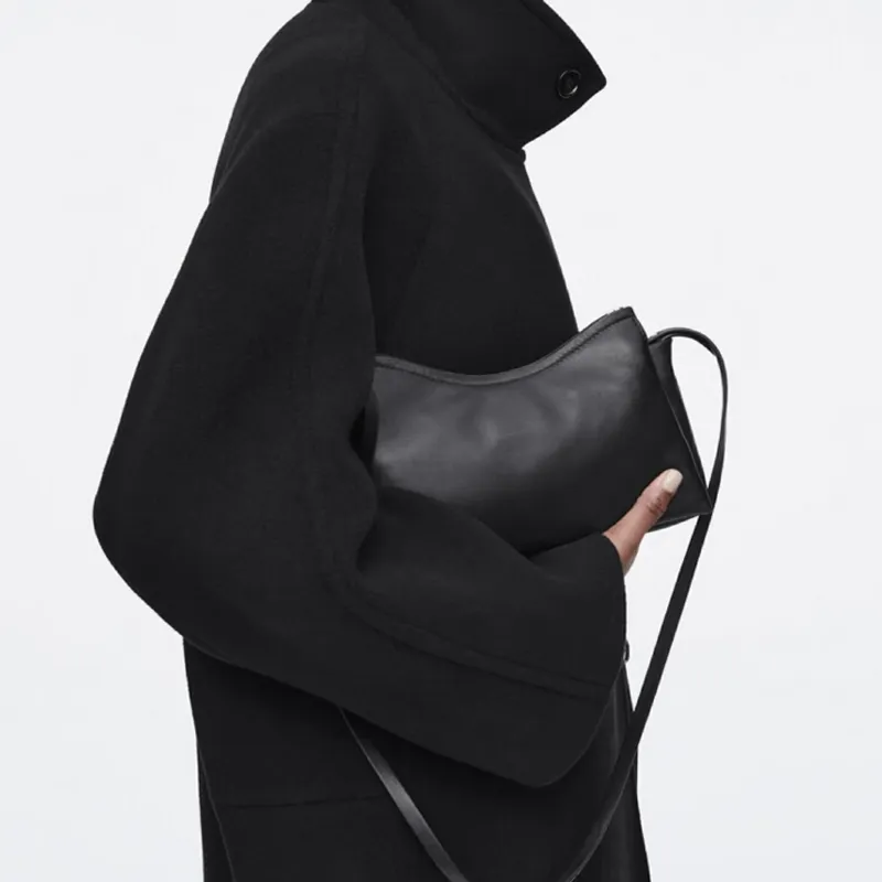 COS Leather Crossbody Bag Shoulder Bag Small Size Women's Black-4