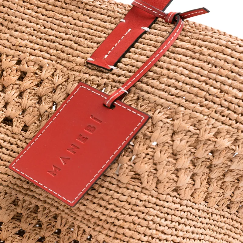 Manebí Open top Raffia Beach Bag-3