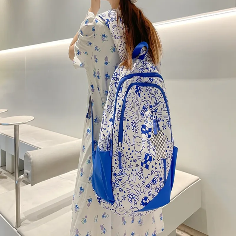 H YXIANG Nylon Backpack Regular Unisex Multicolor-8