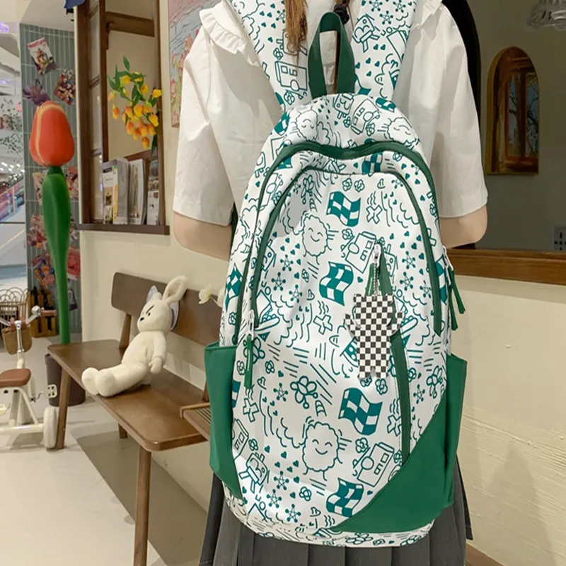 H YXIANG Nylon Backpack Regular Unisex Multicolor-4