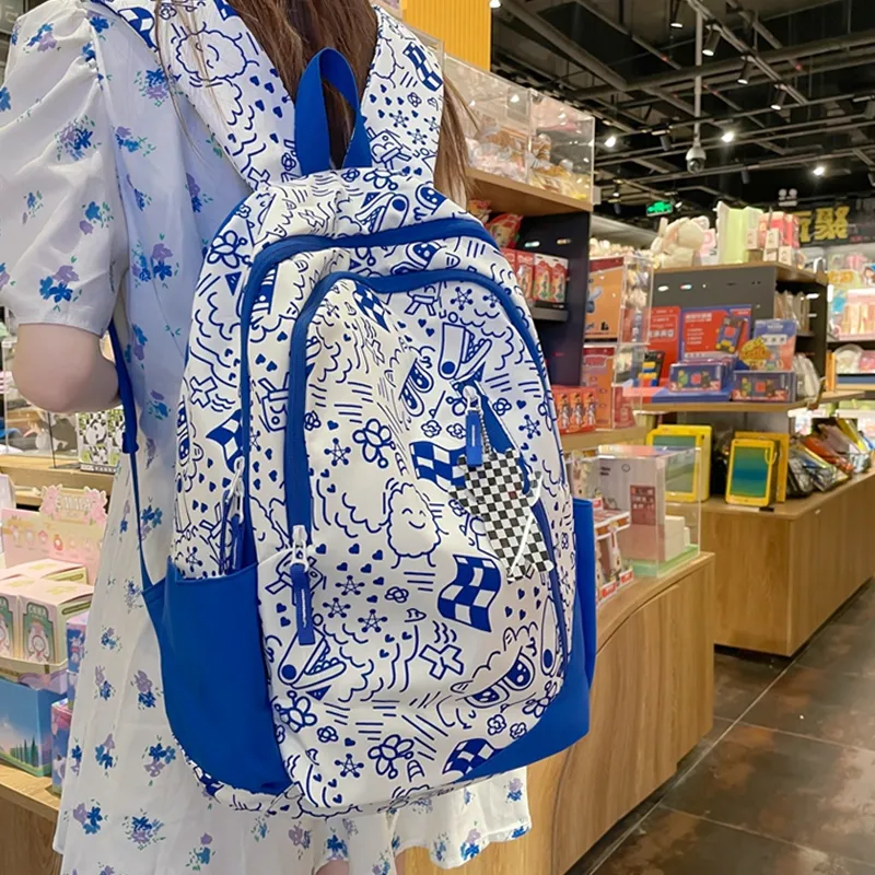 H YXIANG Nylon Backpack Regular Unisex Multicolor-7