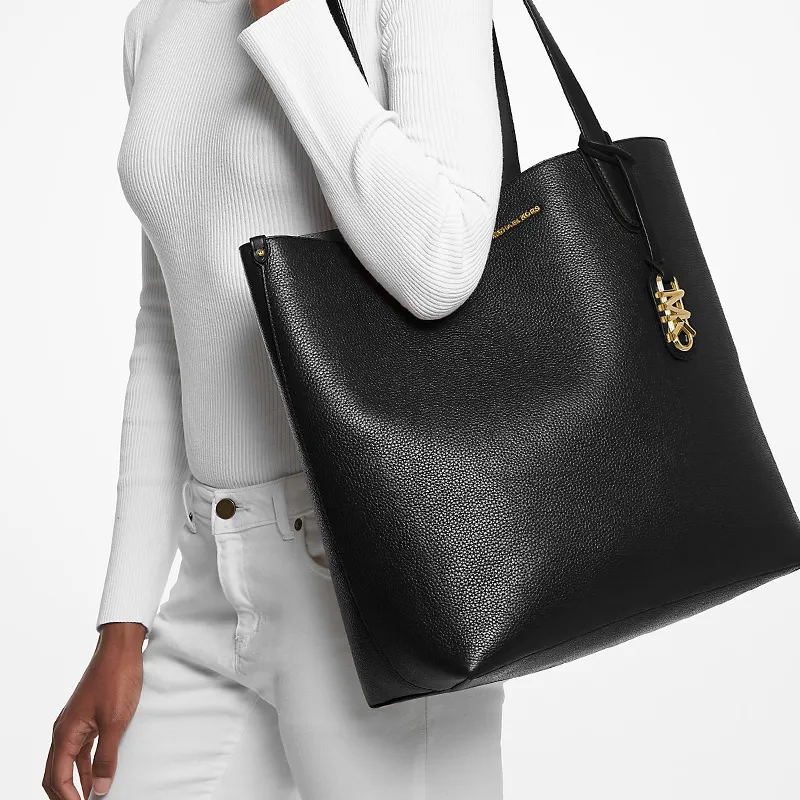 MICHAEL KORS Eliza Series Leather One Shoulder Handbag Large Size Women's Black-4
