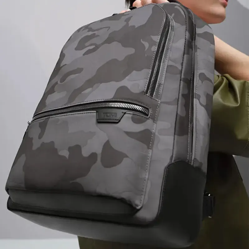 TUMI Polyester Travel Bags Backpack Men's Camouflage Gray-3