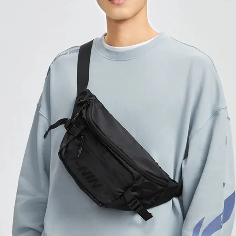 LiNing Polyester One Shoulder Crossbody Bag Sling Bag Fanny Pack Regular Unisex Black-7