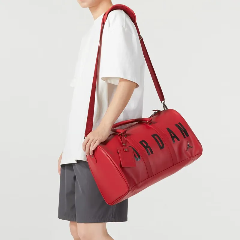 Jordan Polyester One Shoulder Portable Travel Bag Regular Unisex Red-4