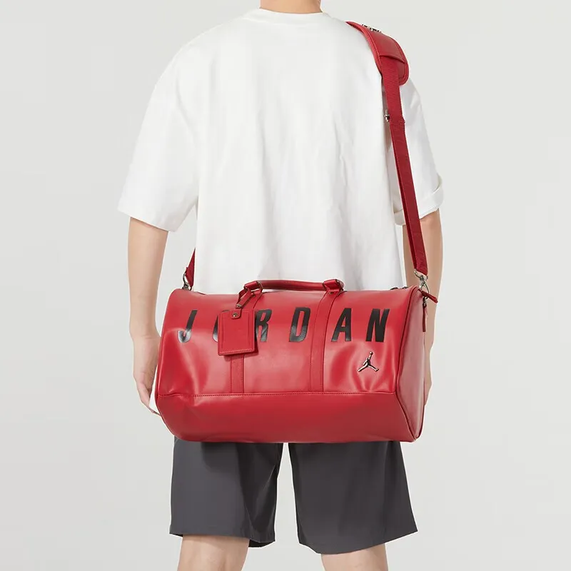 Jordan Polyester One Shoulder Portable Travel Bag Regular Unisex Red-5
