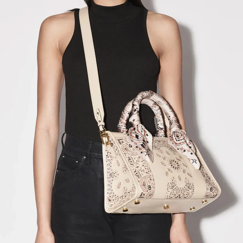 AMIRI Cotton And Polyurethane Tote Bag Shopping Bag Shoulder Bag Crossbody Bag Handbag Mini Women's Light Khaki-9