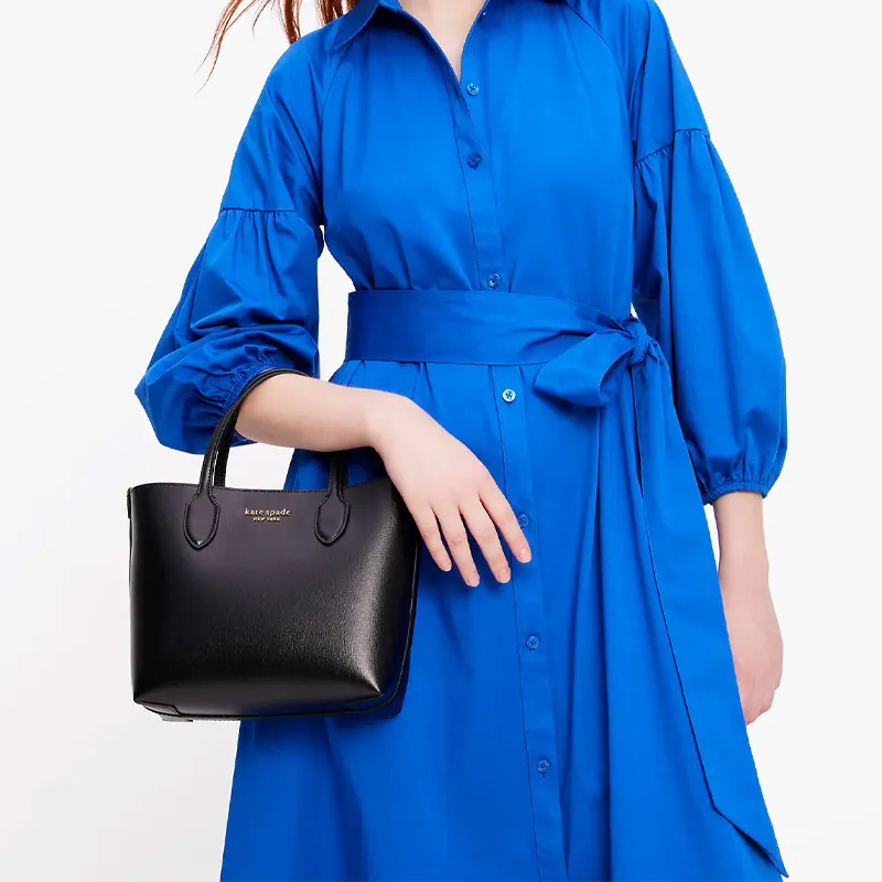 Kate Spade Saffiano Leather Tote Bag, Shopping Bag, Shoulder Bag, Crossbody Bag, Handbag Medium Size Women's Black-5