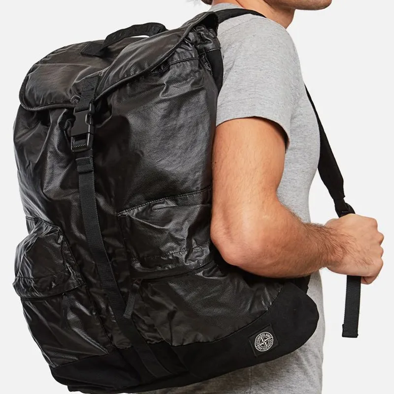 STONE ISLAND Cotton Backpack Regular Men's Black-5