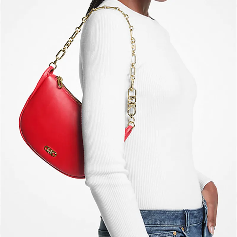 MICHAEL KORS Leather Handbag, Shoulder Bag Women's Total Crimson Color-4