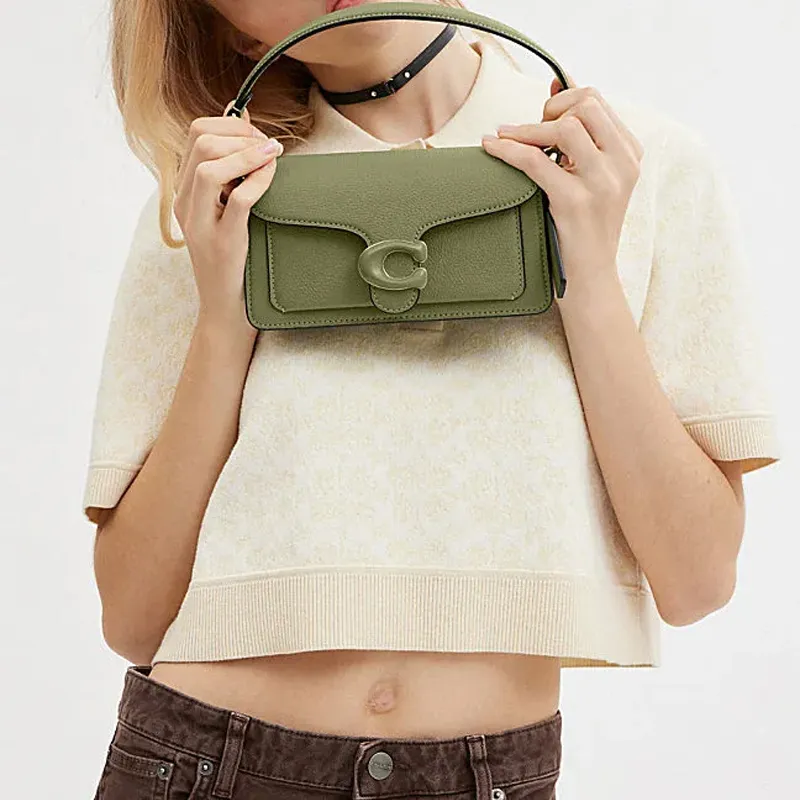 COACH Tabby Cow Leather Handbag, Shoulder Bag Women's Moss Green-4