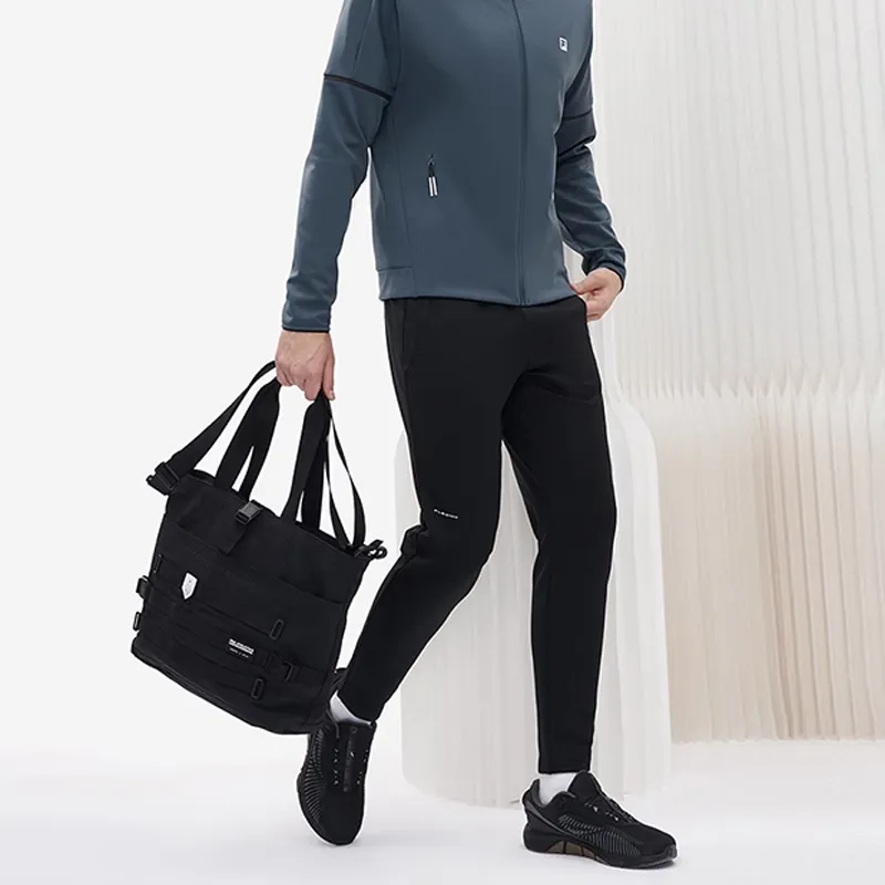 FILA Athletics Fabric Shoulder Bag, Handbag Large Size Unisex Pitch Black-4