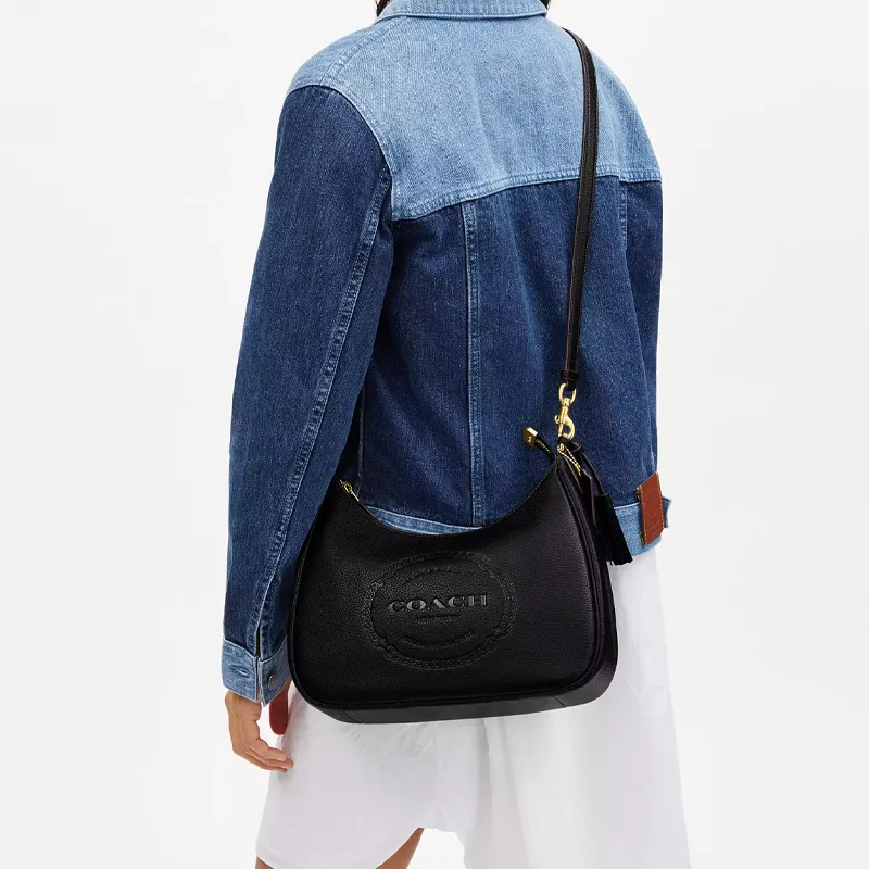 COACH Teri Cow Leather Shoulder Bag, Crossbody Bag Women's Black-3