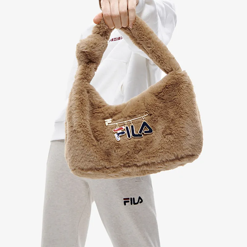 FILA Fabric Shoulder Bag Handbag Shoulder Bag Women's Light Brown-4