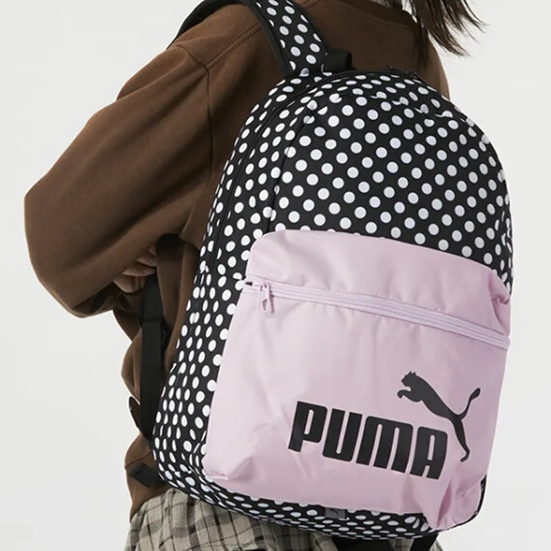 PUMA Fabric Backpack Regular Unisex Black & White & Pink-4