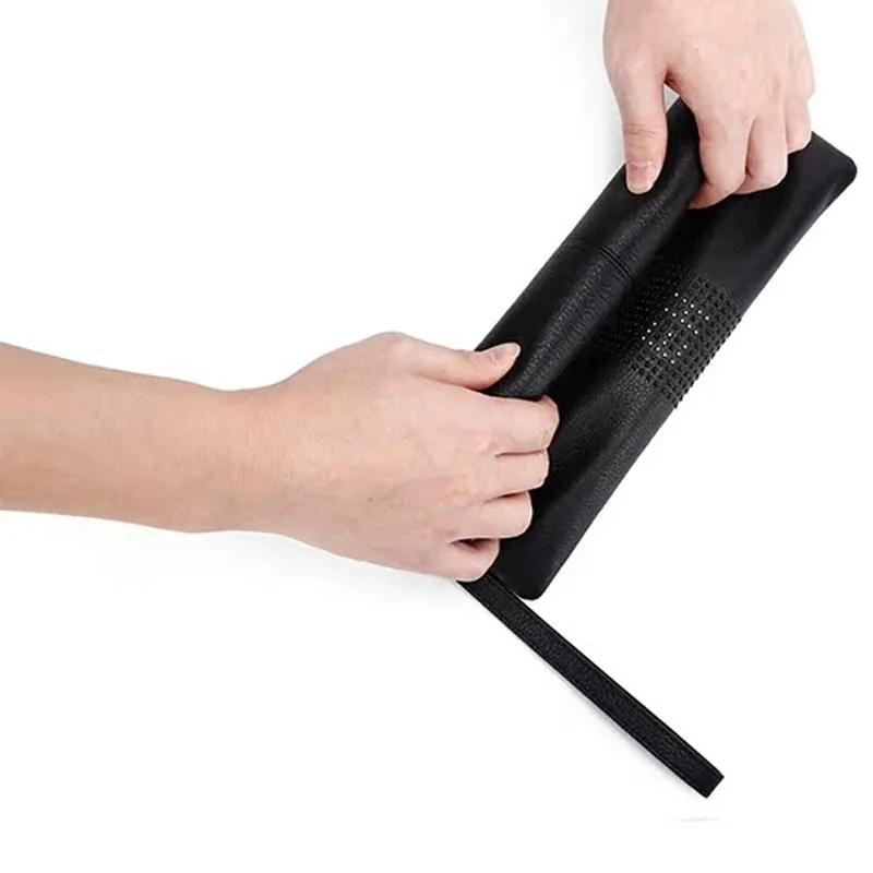 ELLE HOMME Cow Leather Envelope Bag Crossbody Bag Clutch Regular Men's Black-6