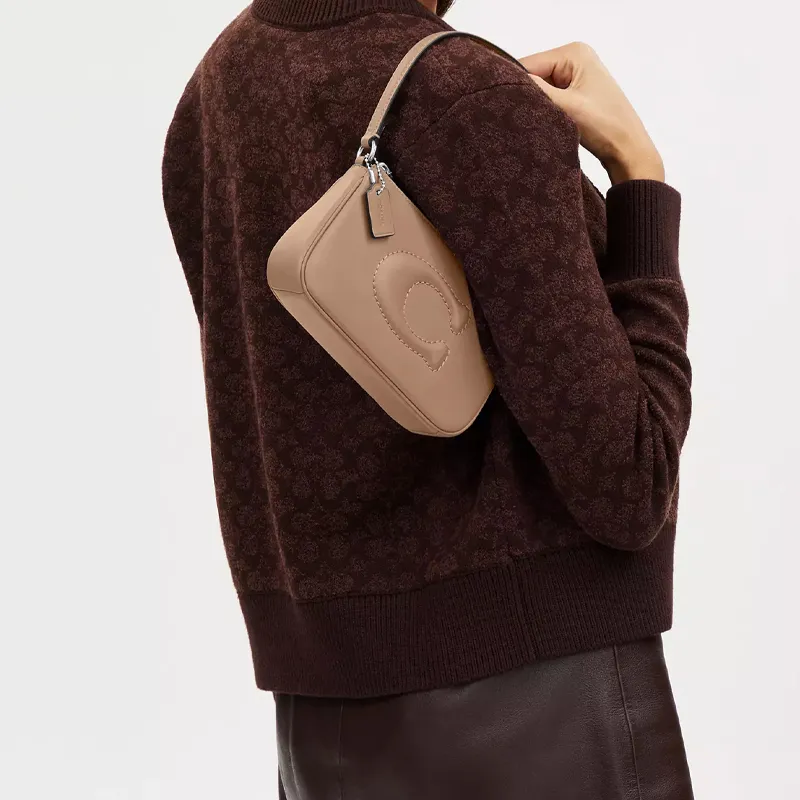 COACH Nolita Cow Leather One Shoulder Handbags Small Size Women's Taupe-3